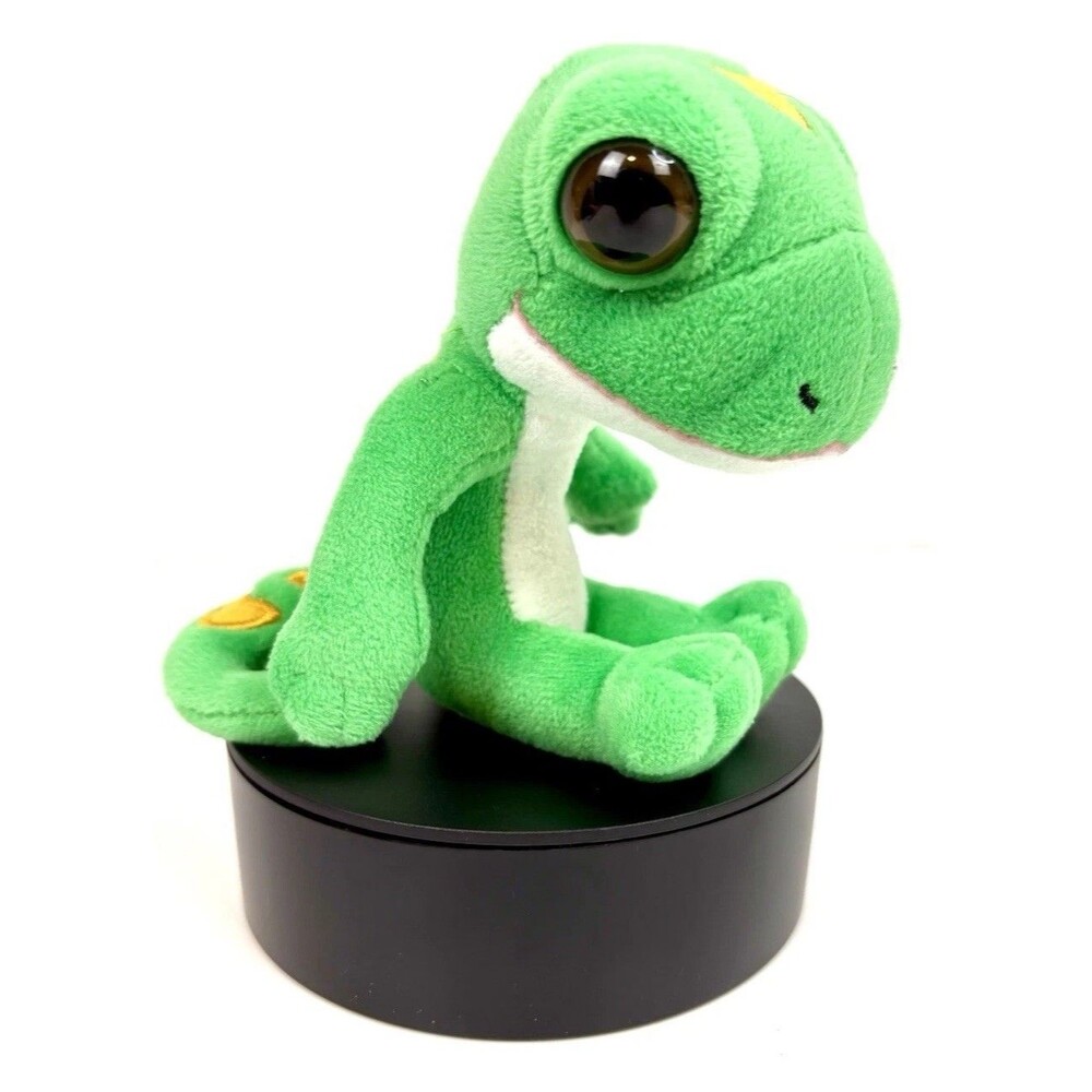 Geico Insurance Gecko Mascot Plush Stuffed Animal Lizard Sitting Green EUC
